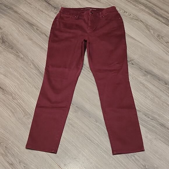 Chico's Burgundy Girlfriend Slim Leg Ankle Pant - Picture 6 of 8